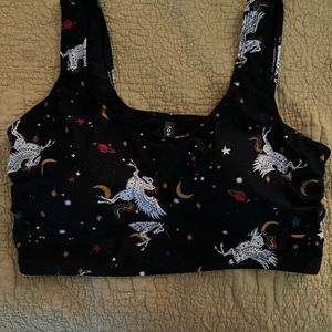 Torrid sports bra size 2 really cool rare unicorn pattern . NWOT